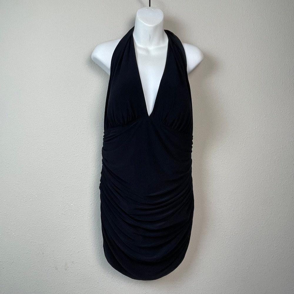Magicsuit Solid Dress One Piece Swimsuit Women 18 Black NEW Halter Control